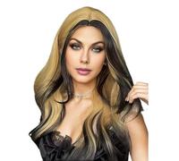 Parrucca Bionda For Cosplay, Lunga, Ondulata, Riccia, In Fibra Sintetica, Con Frangia Laterale, For Anime, Moda E Feste(ZY-134)