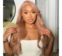 Parrucca bionda fragola mista di lino chiaro Onda del corpo dei capelli umani 13x4 HD Ancora Dusky Rose Blonde Colorato Parrucche in pizzo 150% Densità Lino Chiaro Marrone Misto Rosa Parrucca Pre