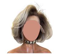 Parrucca bionda grigio chiaro con parrucca corta Bob 180 densità pre-pizzicata 13x4 parrucche frontali in pizzo for capelli umani, compatibile for le donne(10inches)