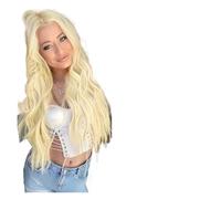 Parrucca bionda lunga e riccia - Capelli sintetici riscaldati per donna, effetto onda per tutti i giorni/cosplay(3018-103-light gold)