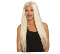 Parrucca bionda lunga liscia Carnevale Halloween Strega Brown Cosplay Teatro