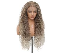 Parrucca Bionda Ombré Lunga E Ondulata Da Donna - Parrucca Riccia Lunga 26 Pollici - Parrucca in Capelli Sintetici Dall'aspetto Naturale E Termoresistente, Ideale Per Feste, Cosplay E Uso Quotidiano
