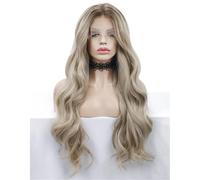 Parrucca Bionda Ombré Parrucca Anteriore In Pizzo Sintetico Parrucca Lunga Con Onda D'acqua Per Donne Ogni Giorno