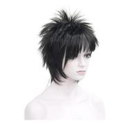 Parrucca Bionda Parrucche Sintetiche Corte Acconciatura Punk Parrucca Capelli Corti Lisci Parrucche Grigie Per Uomo Da Donna (2 6 Pollici)