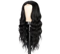 Parrucca bionda sfumata da 66 cm, per donne bianche, fibra ad alta temperatura, onde naturali, parte centrale, installazione senza sforzo