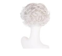 Parrucca bionda sintetica 1pc for la vecchia signora Parrucche mamma ricce corte da 10 pollici for le donne Dall'aspetto naturale Festa quotidiana Cosplay Resistente al calore(Light Grey)