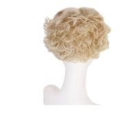 Parrucca bionda sintetica 1pc for la vecchia signora Parrucche mamma ricce corte da 10 pollici for le donne Dall'aspetto naturale Festa quotidiana Cosplay Resistente al calore(Blonde)