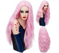 Parrucca bionda sintetica naturale da donna, lunga 70 cm, ondulata, rosa, 29 colori, capelli caldi, 28 pollici