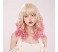 Parrucca biondo rosa sfumato con frangia, 35,6 cm, per circonferenza della testa da 48 a 53 cm