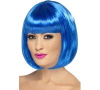 Parrucca Blu Bob Taglio Partyrama Celebrità Accessorio Per Costume Da Donna