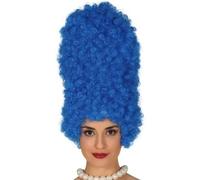 Parrucca Blu Riccia Da Donna Tipo Marge Nuova