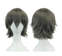 Parrucca Bob bionda rosa da 12 pollici con frangia, costume unisex di Halloween(Space Ash)