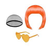 Parrucca Bob Corta Accessorio per Cosplay al Neon
