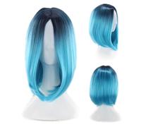 Parrucca Bob Corto Donna Riga Centrale Effetto Sfumato | Fibra Sintetica ad Alta Temperatura, Riutilizzabile ed Elastica, per Halloween e Feste Glamour