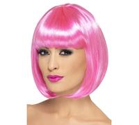 Parrucca Bob Corto Sexy Con Frangia Colorata Per Donne Adulte Costume