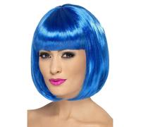 Parrucca Bob Corto Sexy Con Frangia Colorata Per Donne Adulte Costume