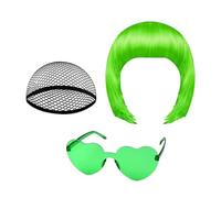 Parrucca Bob da donna, copricapo cosplay al neon - Set parrucca Bob e occhiali da sole | Per donne esibizioni creatori di contenuti eventi teatrali eventi teatrali feste in costume convegni
