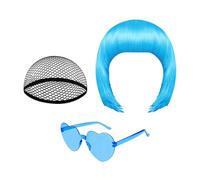 Parrucca bob da donna | gioiello testa fluo | parrucca di Halloween Cosplay - per donne e ragazze, feste in costume, convegni di fumetti, balli in maschera, teatro scolastico, concerti, carnevale