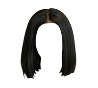 Parrucca Bob diritta nera for capelli umani Prepizzicata 13x4 Frontale in pizzo 4x4 Chiusura frontale 12 14 pollici Osso corto(170%,4X4 LACE WIG_18INCHES)