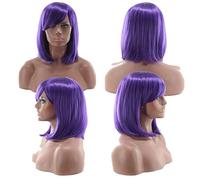 Parrucca Bob GHK a buon mercato con frangia rosso rosa blu viola capelli biondi sintetici costume di Halloween parrucche corte da donna per la festa viola 2