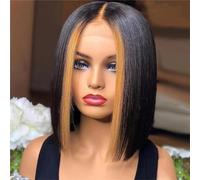 Parrucca Bob In Pizzo Parrucche Per Capelli Umani Diritte Peruviane Pre Pizzicate Remy Per Le Donne Parrucca Corta Ombre Per Donne 1B30 14inch