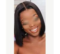 Parrucca Bob Liscia Parrucche Frontali In Pizzo Di Capelli Umani Per Donne Parrucca Frontale Trasparente In Pizzo Parrucca Brasiliana Senza Glutine 134 Frontal Wig 14inch#180##1B