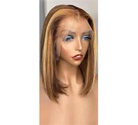 Parrucca Bob Per Capelli Umani Parrucca Anteriore In Pizzo Dritto Parrucche Per Capelli Umani Brasiliani Corti 4 27 Highlight 10inches#4x4 Lace Closure Bob