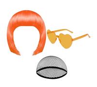 Parrucca Bob Per Donne,Accessorio per Cosplay al Neon,Set Parrucca Bob e Occhiali da Sole | per Performance sul Palco Creatori di Contenuti Eventi a Tema Convention Costumi e Teatro