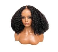 Parrucca bob riccia afro crespa di capelli umani, parrucche senza colla con pizzo frontale 13x4, densità 350 ad alta densità Extension per Capelli(18inch)