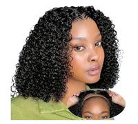 Parrucca Bob senza colla - Frontale in pizzo con capelli umani ricci, pre-pizzicata e pronta da indossare(200%,12inches)