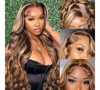 Parrucca brasiliana capelli umani 13x4 corpo onda pizzo frontale parrucca parrucca donna naturale brasiliana riccia 180% densità glueless parrucca capelli umani biondo ombre 4/27 colore 30 pollici