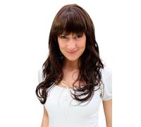 Parrucca Braun Brunetta Ondulato Capelli Voluminoso Con Frangia 3222-6 Nuovo