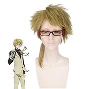 Parrucca Bungo Stray Dogs Doppo Kunikida Parrucca marrone chiaro dritta corta resistente al calore sintetica Parrucche Cosplay + Parrucca Cap (No Glassess) PL-457