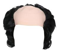 Parrucca calva nera di Halloween Parrucca calva divertente per gli uomini anziani Parrucca semi-calva Pazza scienziato parrucca da professore pazzo parrucca per donne uomini