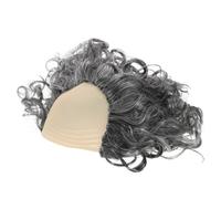 Parrucca calva - Parrucca da scienziato calvo, grigia, corta e riccia,