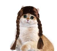 Parrucca Cani Piccoli Copricapo con Doppio Pelo Lungo e Fasce Regolabili | Parrucca Per Cane Feste di Halloween, Vacanze, Cosplay, Compleanni, Festival e Spettacoli