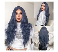 parrucca Capelli naturali resistenti al calore Parrucche De Mujer Parrucche sintetiche viola dell'onda del corpo for le donne Parrucca colorata lunga del partito di Cosplay parrucca sintetica resisten