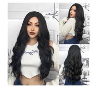 parrucca Capelli naturali resistenti al calore Parrucche De Mujer Parrucche sintetiche viola dell'onda del corpo for le donne Parrucca colorata lunga del partito di Cosplay parrucca sintetica resisten