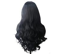 Parrucca Capelli Ondulati Parrucca Sintetica Parrucche Lunghe Blu Cosplay Per Donna Colorate Rosso Rosa Biondo Viola Marrone Verde Nero Borgogna Grigio Parrucche Per Donna (Jet Black)
