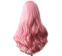 Parrucca Capelli Ondulati Parrucca Sintetica Parrucche Lunghe Blu Cosplay Per Donne Colorate Rosso Rosa Biondo Viola Marrone Verde Nero Borgogna Grigio Parrucche Per Donne (Rosa 28 Pollici)