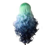 Parrucca Capelli Ondulati Parrucca Sintetica Parrucche Lunghe Blu Per Cosplay Per Donne Colorate Rosso Rosa Biondo Viola Marrone Verde Nero Borgogna Grigio Parrucche Per Donne (T1B/33/27 28 Pollici)