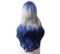 Parrucca Capelli Ondulati Parrucca Sintetica Parrucche Lunghe Blu Per Cosplay Per Donne Colorate Rosso Rosa Biondo Viola Marrone Verde Nero Borgogna Grigio Parrucche Per Donne (7 28 Pollici)