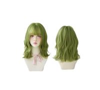 Parrucca Capelli ricci naturali 17 pollici Parrucche dall'aspetto naturale Parrucca alla moda verde compatibile con la parrucca da indossare ogni giorno for la festa quotidiana Donne