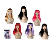 PARRUCCA CAPELLI SINTETICI COLORATI TRAVESTIMENTI FESTE SCHERZI