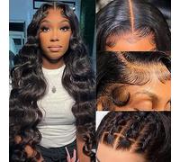 Parrucca Capelli Umani 13x4 HD Lace Front Wigs Unprocessed Brazilian Virgin Hair Pre Cut Lace Upgraded No Glue Bleached knots Body Wave Human Hair Wig for Women Natural Color 22 Pollici