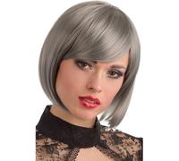 PARRUCCA CASCHETTO GRIGIO EFFETTO NATURALE DA TRAVESTIMENTO COSPLAY HALLOWEEN