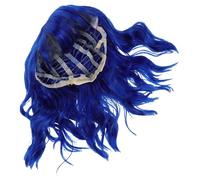 Parrucca Caschetto Riccia Corta Blu Scuro per Donna | Fibra Sintetica e Tessuto, Design a Volume con Forma Mantenuta, Uso Quotidiano e Rave
