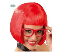 Parrucca Caschetto Rossa Frangia Travestimento Feste Carnevale