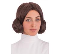 Parrucca Castana Leila Star Wars Carnevale Halloween Teatro Principessa