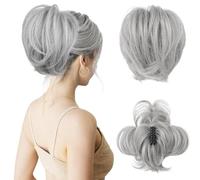 Parrucca Chignon, Accessorio for capelli voluminoso e resistente al calore for donna con chignon e coda di cavallo,Parrucca Chignon Disordinato(Light gray)